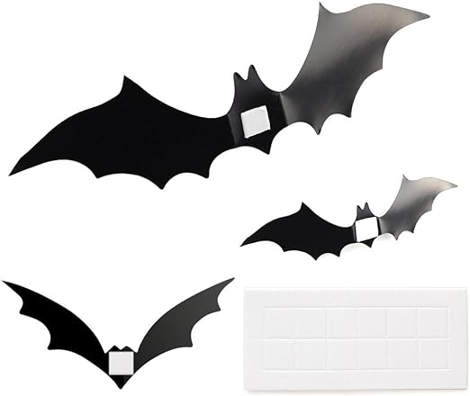 Halloween party wall stickers 3D decorative bat 18 pieces