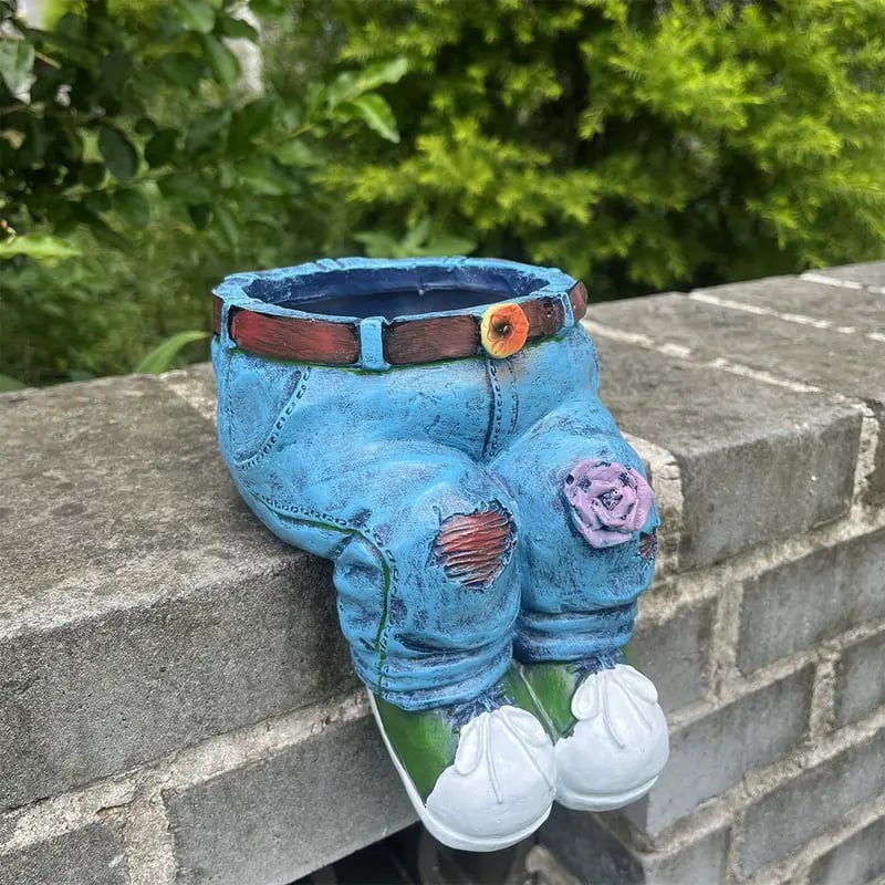 Creative flower pot jeans resin material