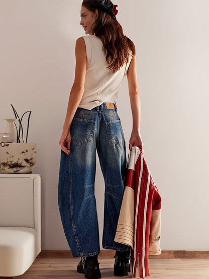 Mid-Rise Barrel Jeans (BUY 2 Free Shipping)