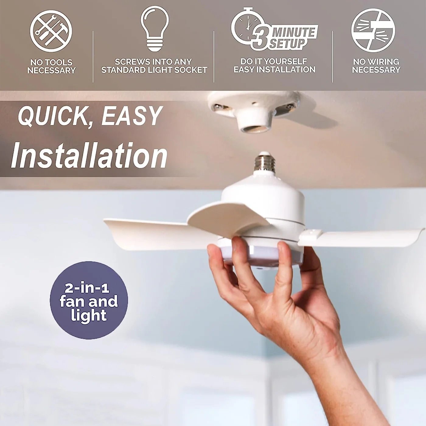 2024 New 2-IN-1 PORTABLE CEILING FAN & LIGHT with Remote Control