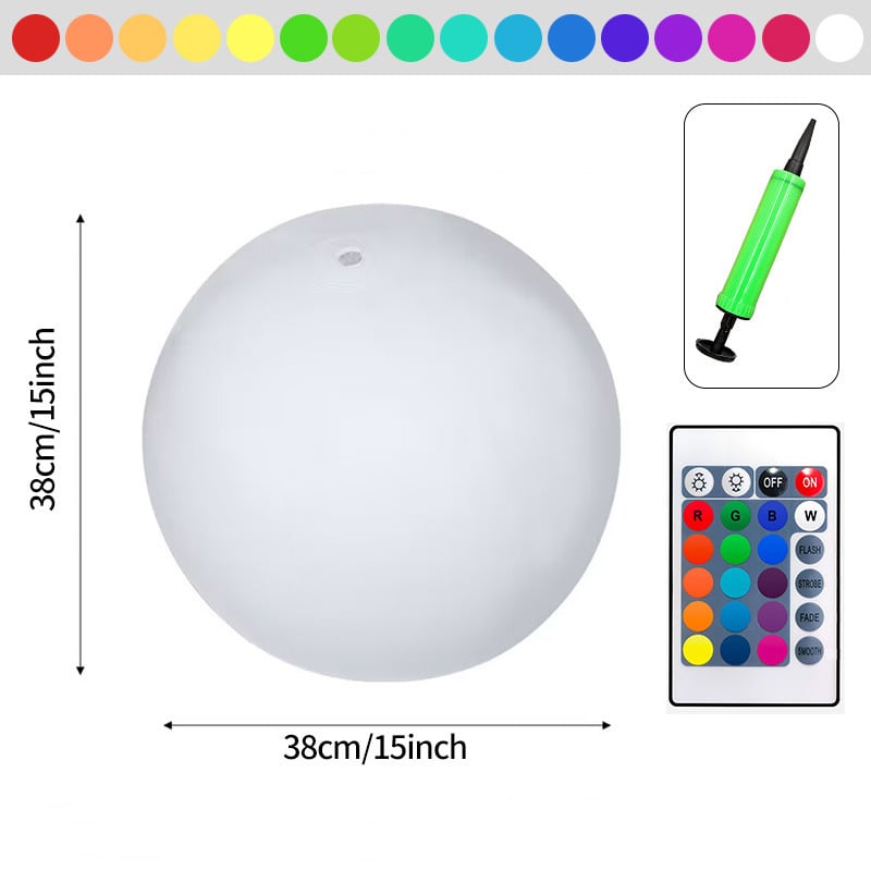 Pool Decoration🎉LED Light 16 Colors Luminous Beach Ball