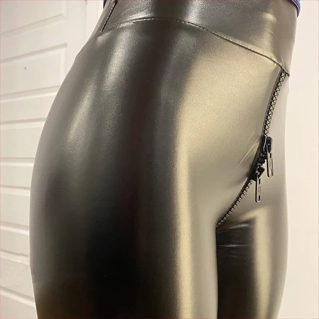 49% OFF Matte Leather Trousers