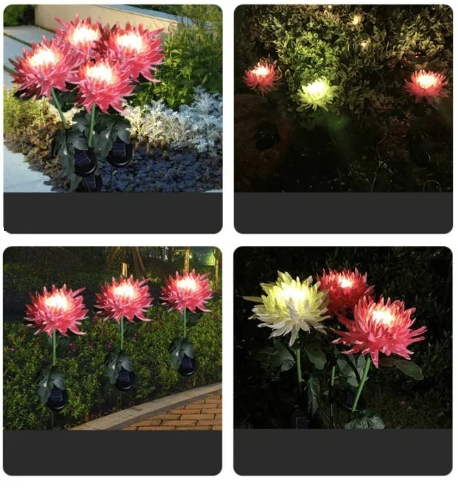 🎁Summer Hot Sale -47% OFF🎁 - SPRING ARTIFICIAL Chrysanthemum SOLAR GARDEN STAKE LED