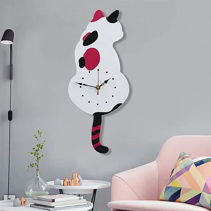 Cat Tail Wagging Wall Clock