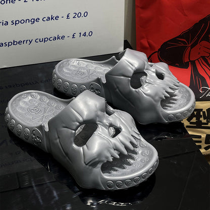 🔥Early Halloween Promotion -68% OFF Skull Design Hollow Slippers, Blue Outdoor EVA Slippers