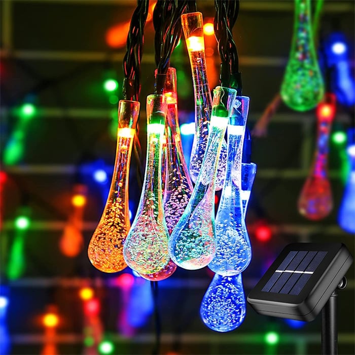 🌟8 Modes Solar Water Drop String Lights - 💐For Indoor Outdoor Decoration