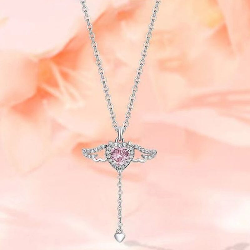 Pink Angel Wings Necklace