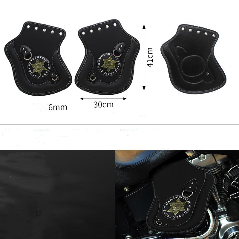 Universal Motorcycle Leather Side Saddle Heat Shield Deflector