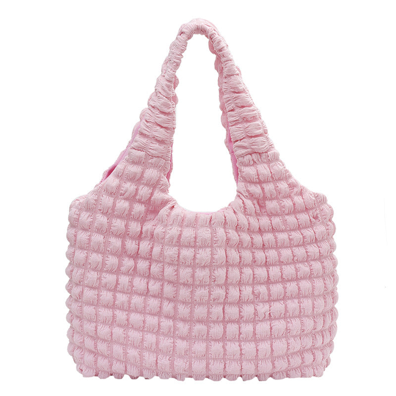 Girly style cloud puff flower shoulder bag (pink)