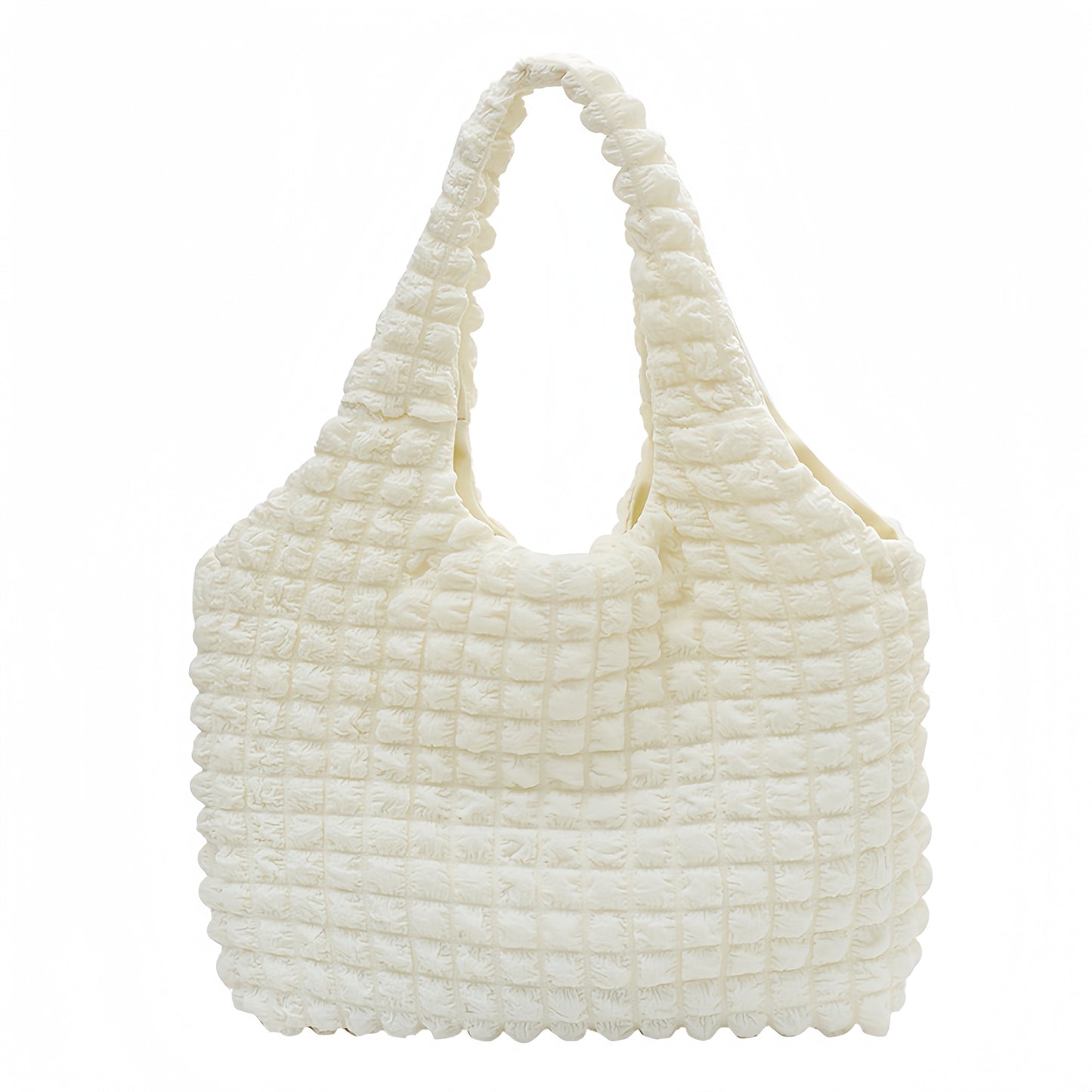 Girly style cloud puff flower shoulder bag (white)