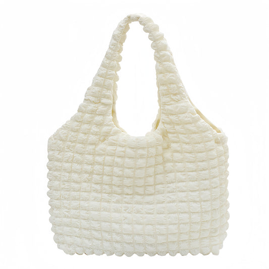 Girly style cloud puff flower shoulder bag (white)