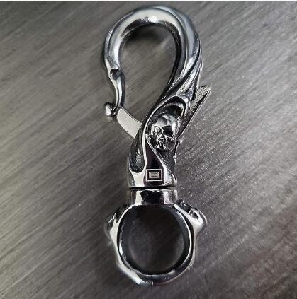 Stainless Steel Punk Skull Carabiner Keychain