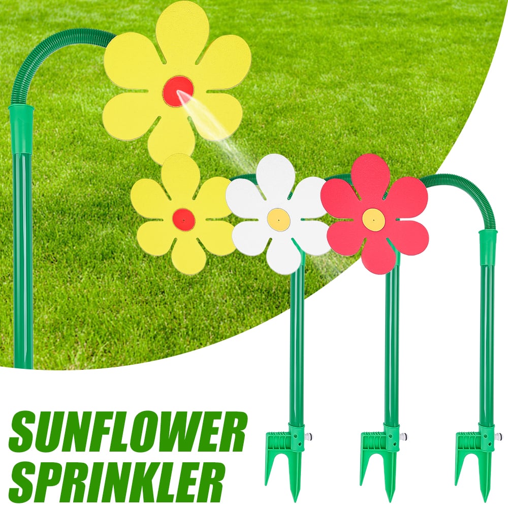 🔥Summer Hot Sale🌻Funny Dancing Sunflower Whirling Garden Sprinkler With Adapter