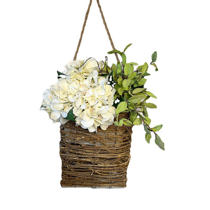 🎁🔥Last Day Promotion -50% OFF💐Cream Hydrangea Door Hanger Basket Wreath