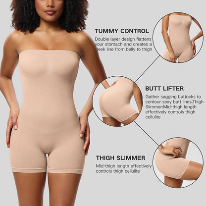 Bodysuit Shapewear with Removable Strap