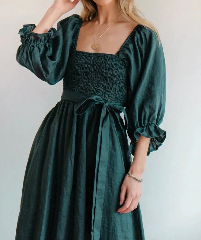 Hot Sales 49% OFF-French Ruffled Lantern Sleeves Multi-wear Dress