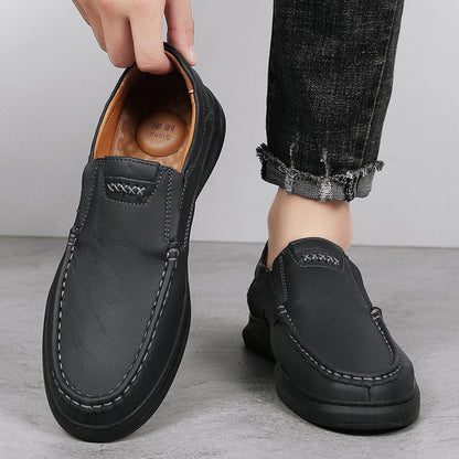 Comfortable soft-soled slip-on leather shoes for men