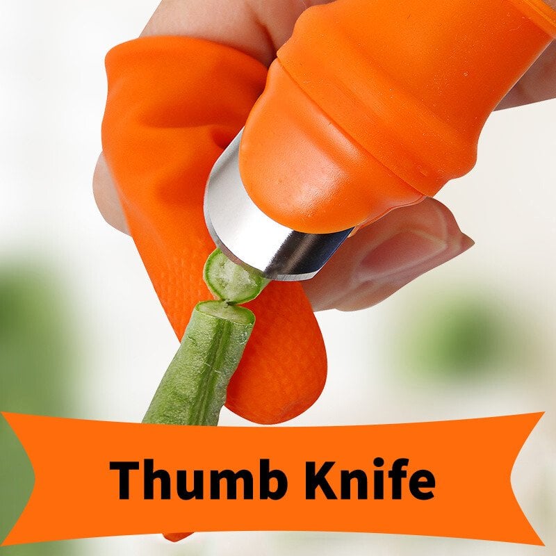 Multifunctional gardening thumb knife