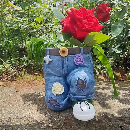 Creative flower pot jeans resin material