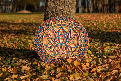 🎁-Lotus Flower Elegant Wooden Mandala