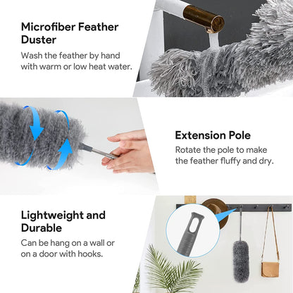 Retractable Washable Curved Microfiber Duster