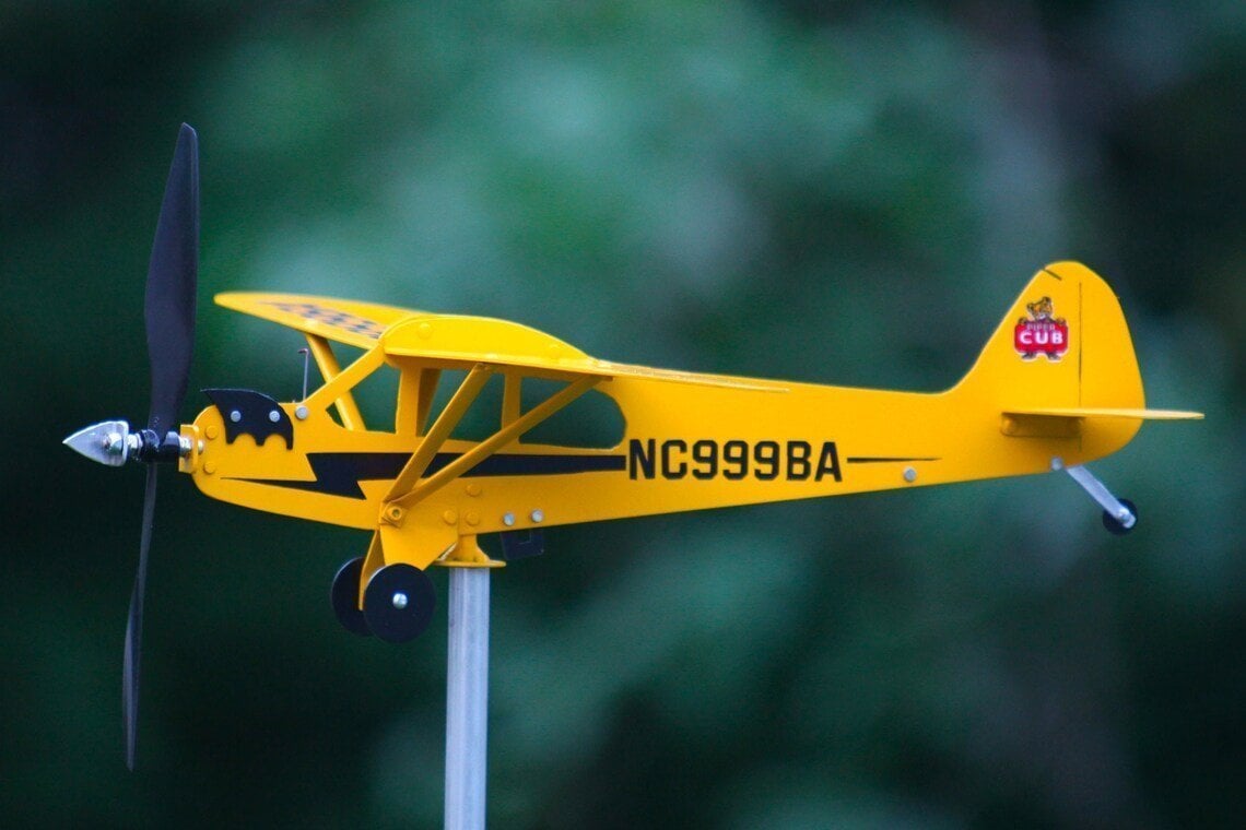 Piper J3 Cub Airplane Weathervane - Gifts for flight lovers