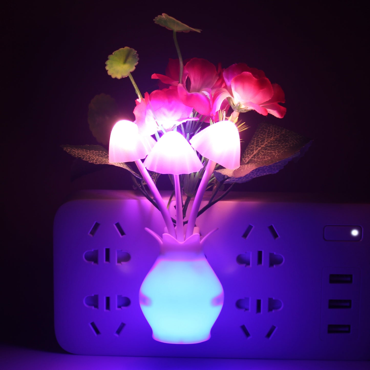 LED Flowers and Mushrooms Colorful Night Lights - Make Your Room Cozy