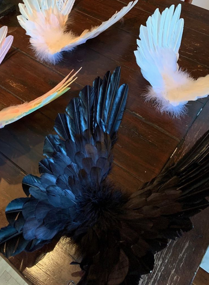 Designer Made Floating Wings in Black