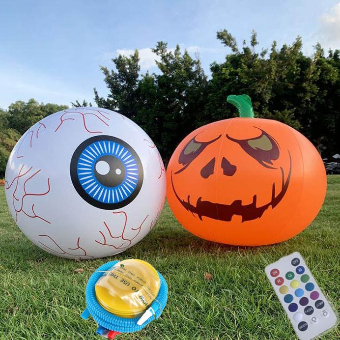 🎃Sale 49% off🎃Inflatable Led light-up waterproof eyeball pumpkin 13 colours with remote control