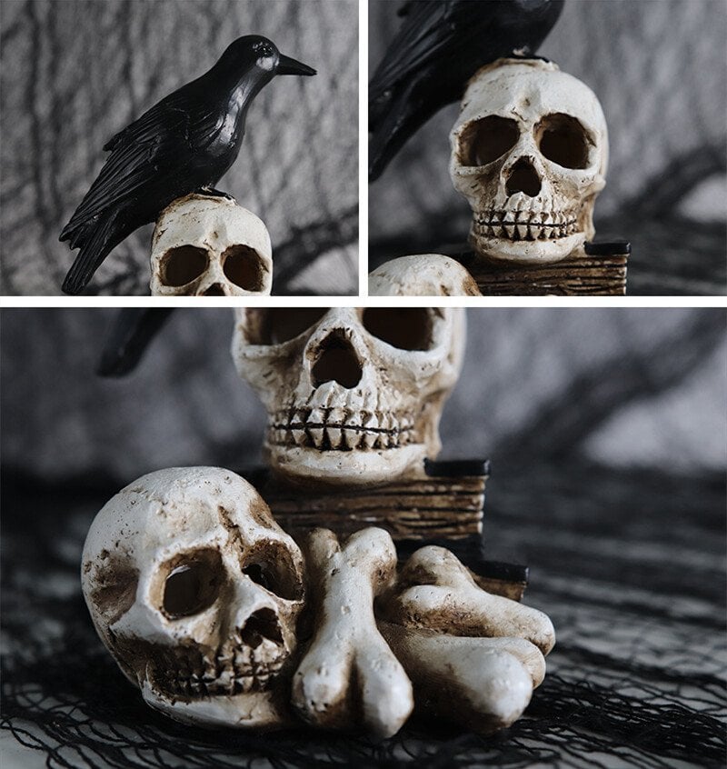 🎃 Resin Skeleton Decoration Light & Skull Crow Light