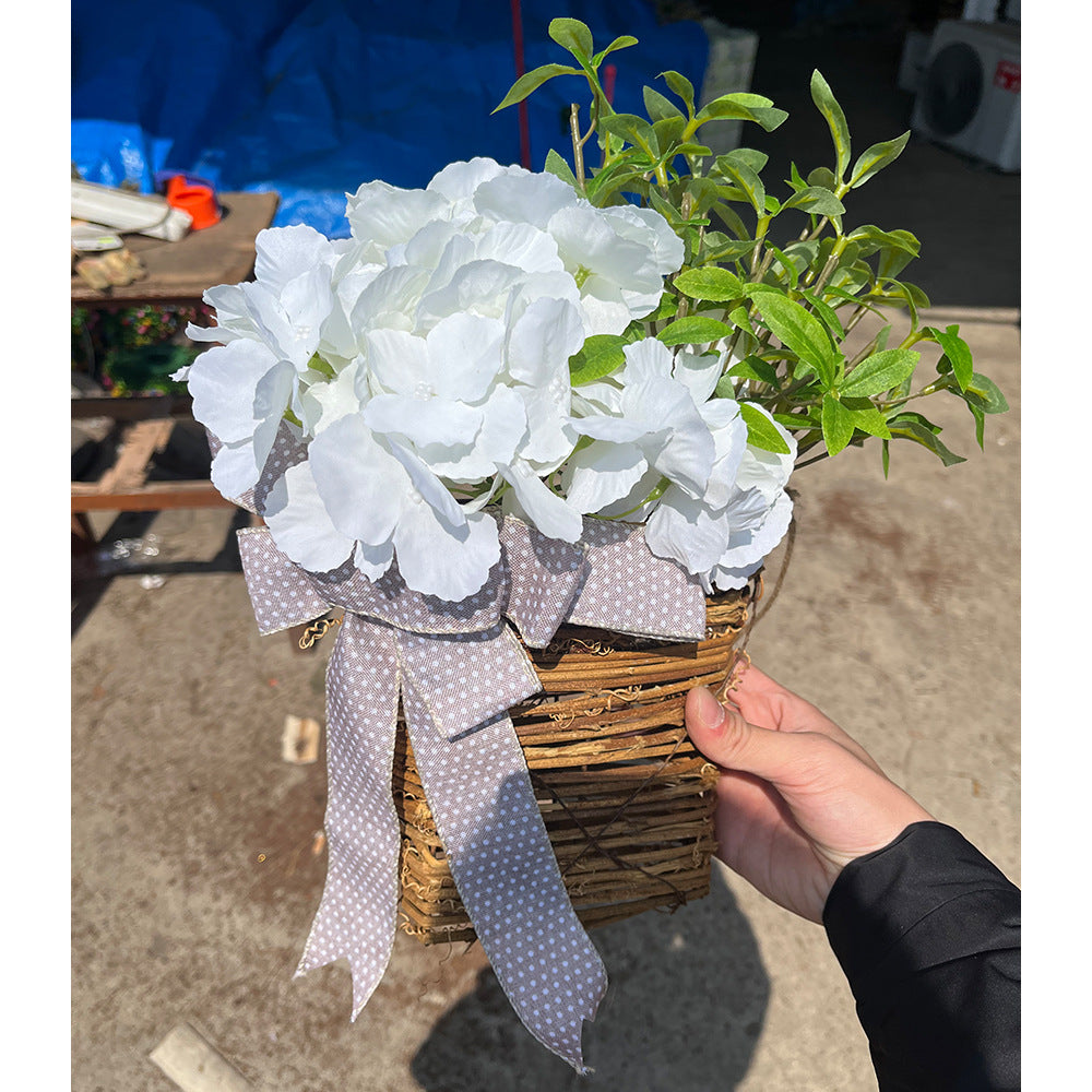 🎁🔥Last Day Promotion -50% OFF💐Cream Hydrangea Door Hanger Basket Wreath