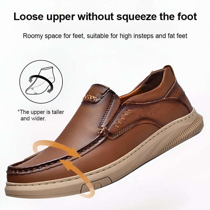 Comfortable soft-soled slip-on leather shoes for men