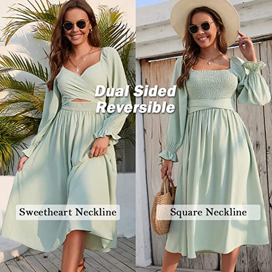 Hot Sales 49% OFF-French Ruffled Lantern Sleeves Multi-wear Dress