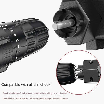 ELECTRIC DRILL MODIFIED TO ELECTRIC CHAINSAW DRILL ATTACHMENT