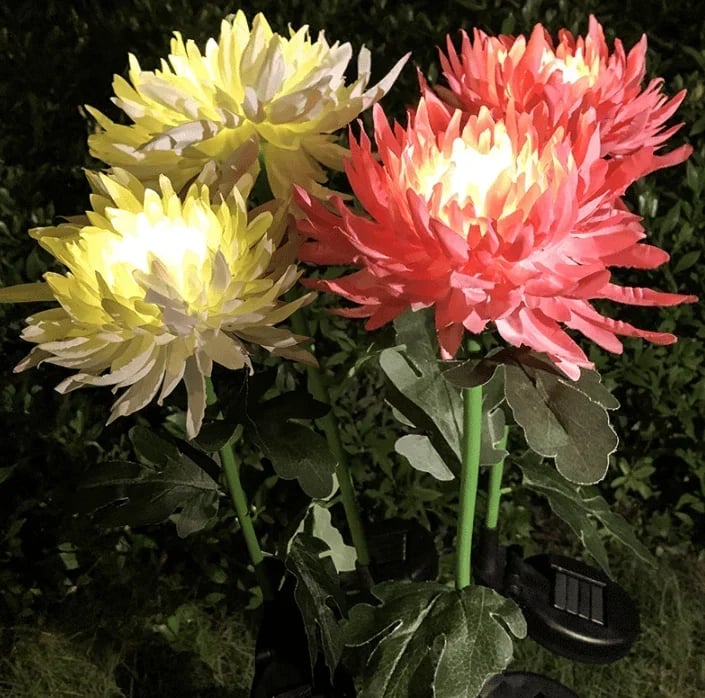 🎁Summer Hot Sale -47% OFF🎁 - SPRING ARTIFICIAL Chrysanthemum SOLAR GARDEN STAKE LED