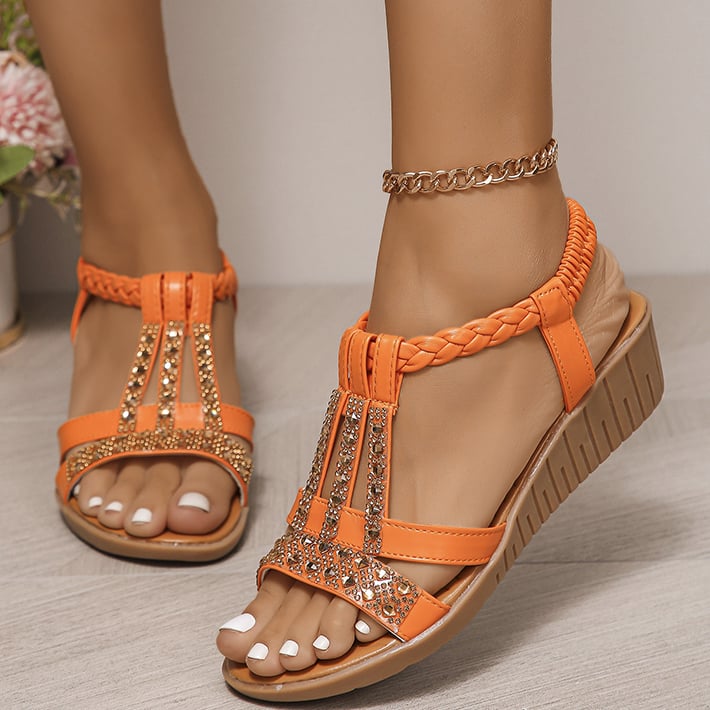 🔥Last Day Promotion 48% OFF - Women's New Summer Rhinestone Open Toe Orthopaedic Sandals