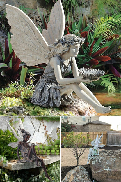 A statue of a garden fairy