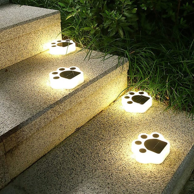 LED Solar Paw Lights