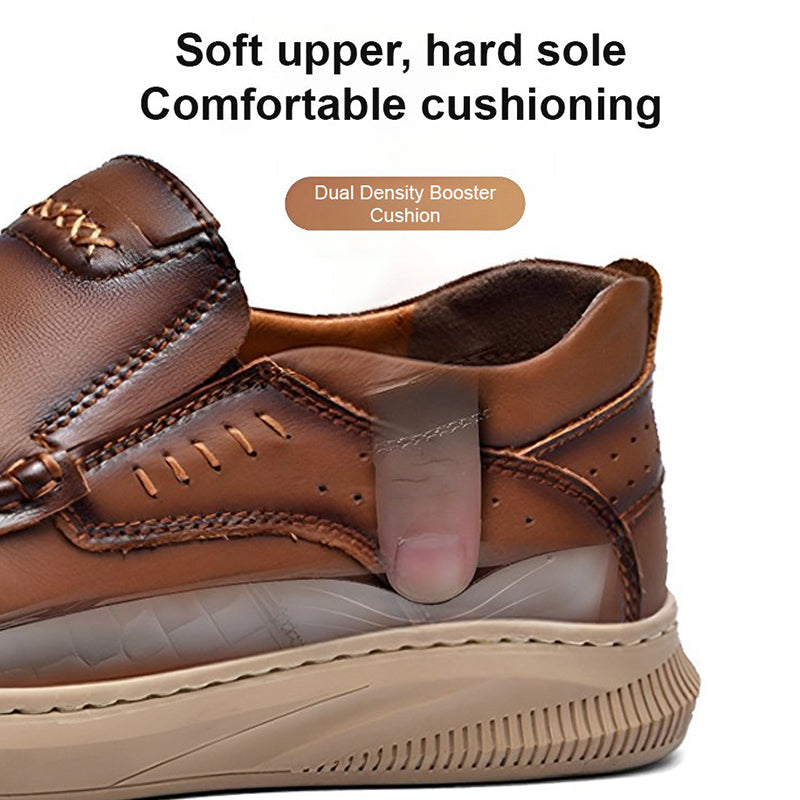 Comfortable soft-soled slip-on leather shoes for men