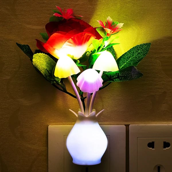 LED Flowers and Mushrooms Colorful Night Lights - Make Your Room Cozy