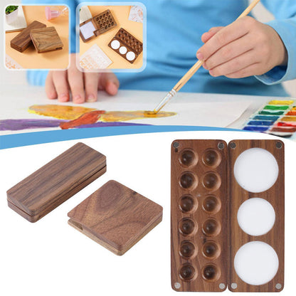 Portable Walnut Watercolor Palette