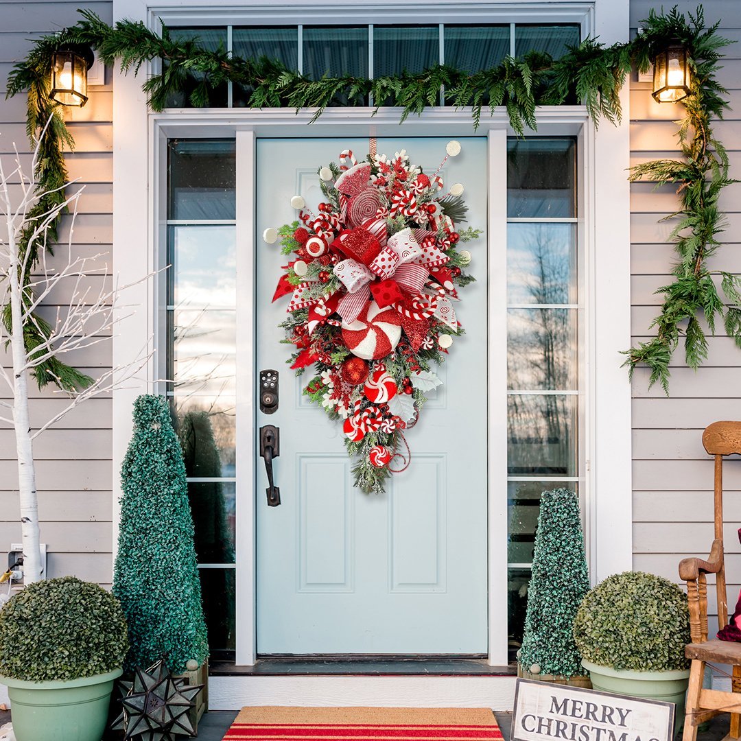 🔥Early Christmas Sale🍭Candy Cane Christmas Wreath🍭