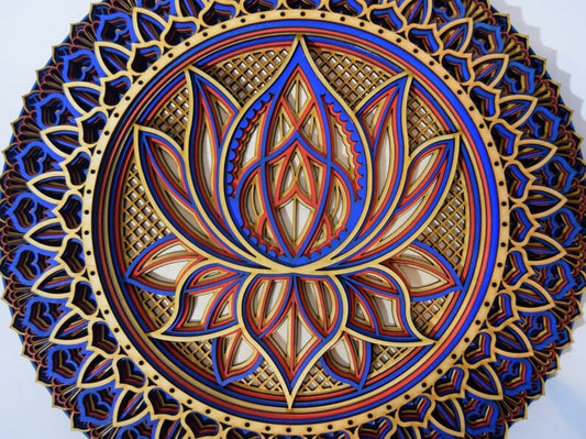 🎁-Lotus Flower Elegant Wooden Mandala