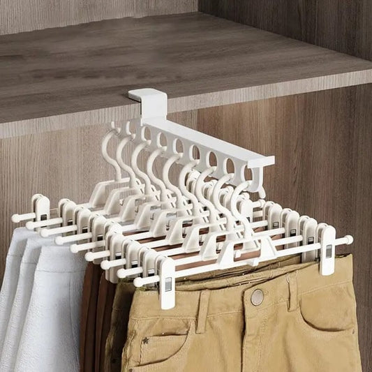 Intelligent pull-out slide trouser rack -BUY 1 GET 5 Goose Shaped HangersFREE