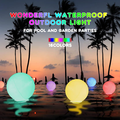 Pool Decoration🎉LED Light 16 Colors Luminous Beach Ball