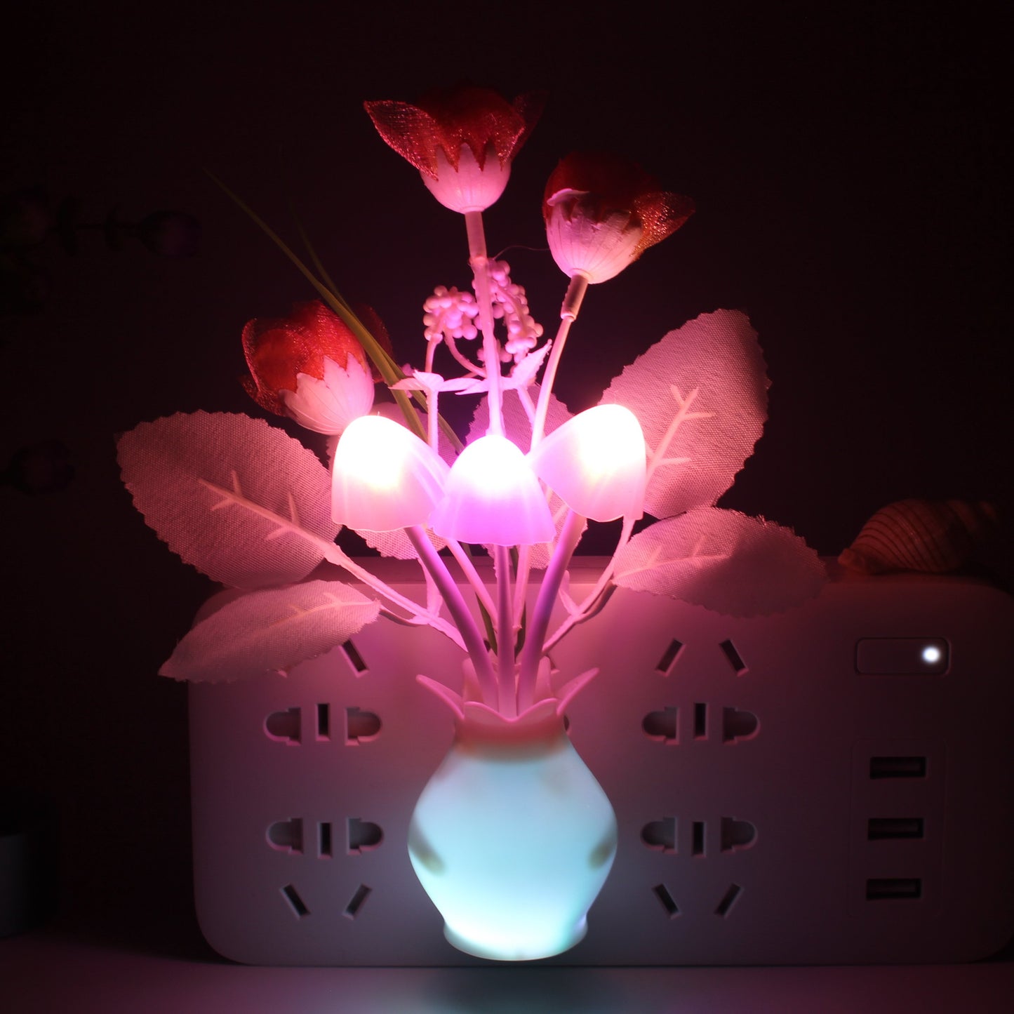 LED Flowers and Mushrooms Colorful Night Lights - Make Your Room Cozy