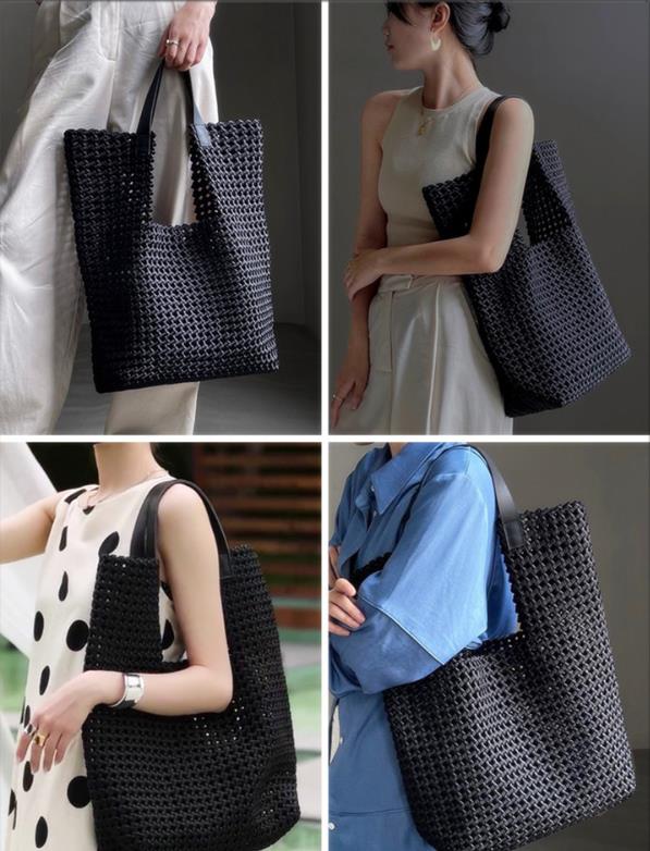 Global Limited-Hand-woven Oversized Leather Tote, Leather Shoulder Bag Handbag