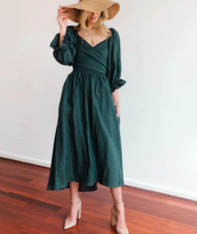 Hot Sales 49% OFF-French Ruffled Lantern Sleeves Multi-wear Dress