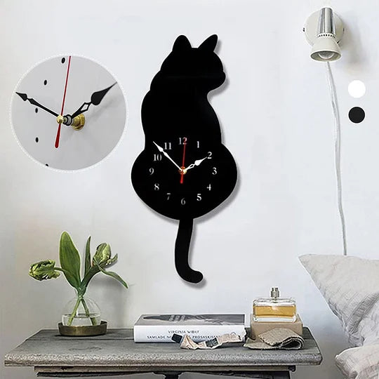 Cat Tail Wagging Wall Clock