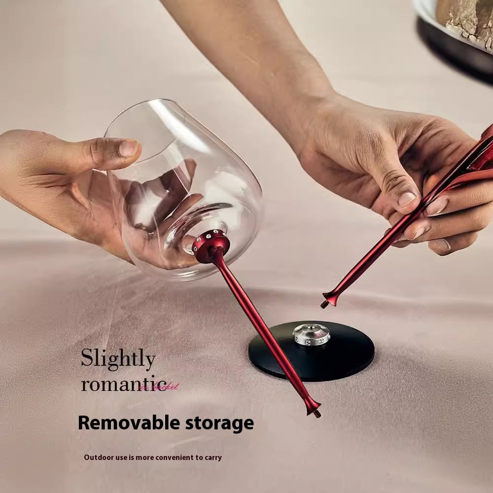 🎁Recommended Gifts for Best Friends🎁-Elegant Spinning Wine Glass -Red Rod Diamond